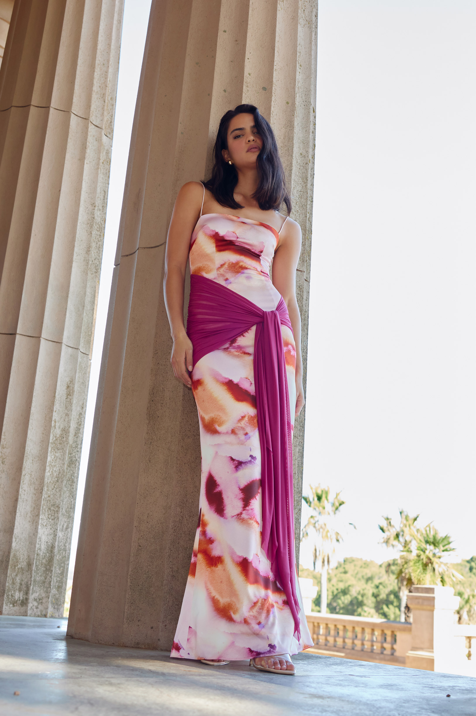 Ayla Dress - Pink Mineral Print