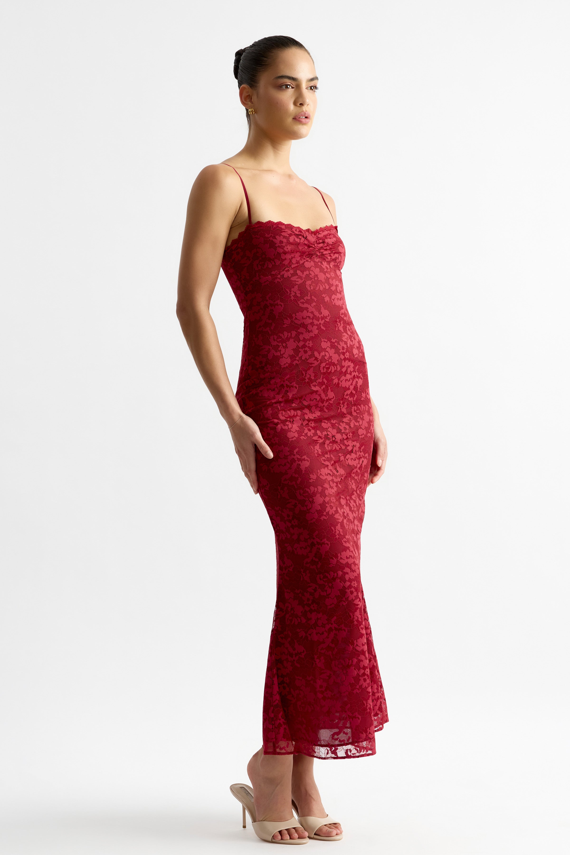 dress with slits on side Double-Slit Maxi Dress with Straps main image 1