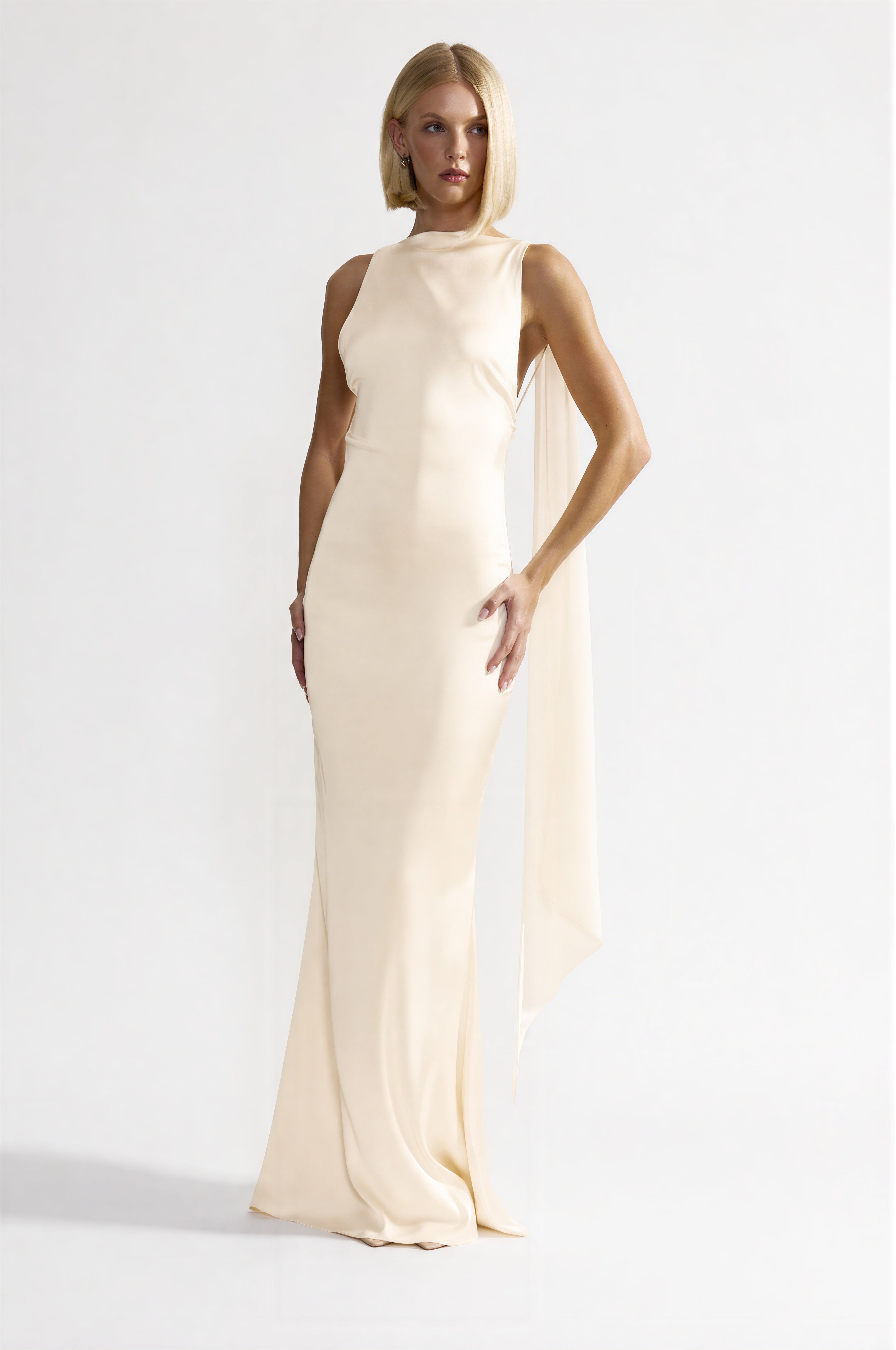 long cream dress Audrey Butter Backless Maxi elevated by a single aug-gwp BULINGNA Kids Toddler Girl Shoes Size:7.5