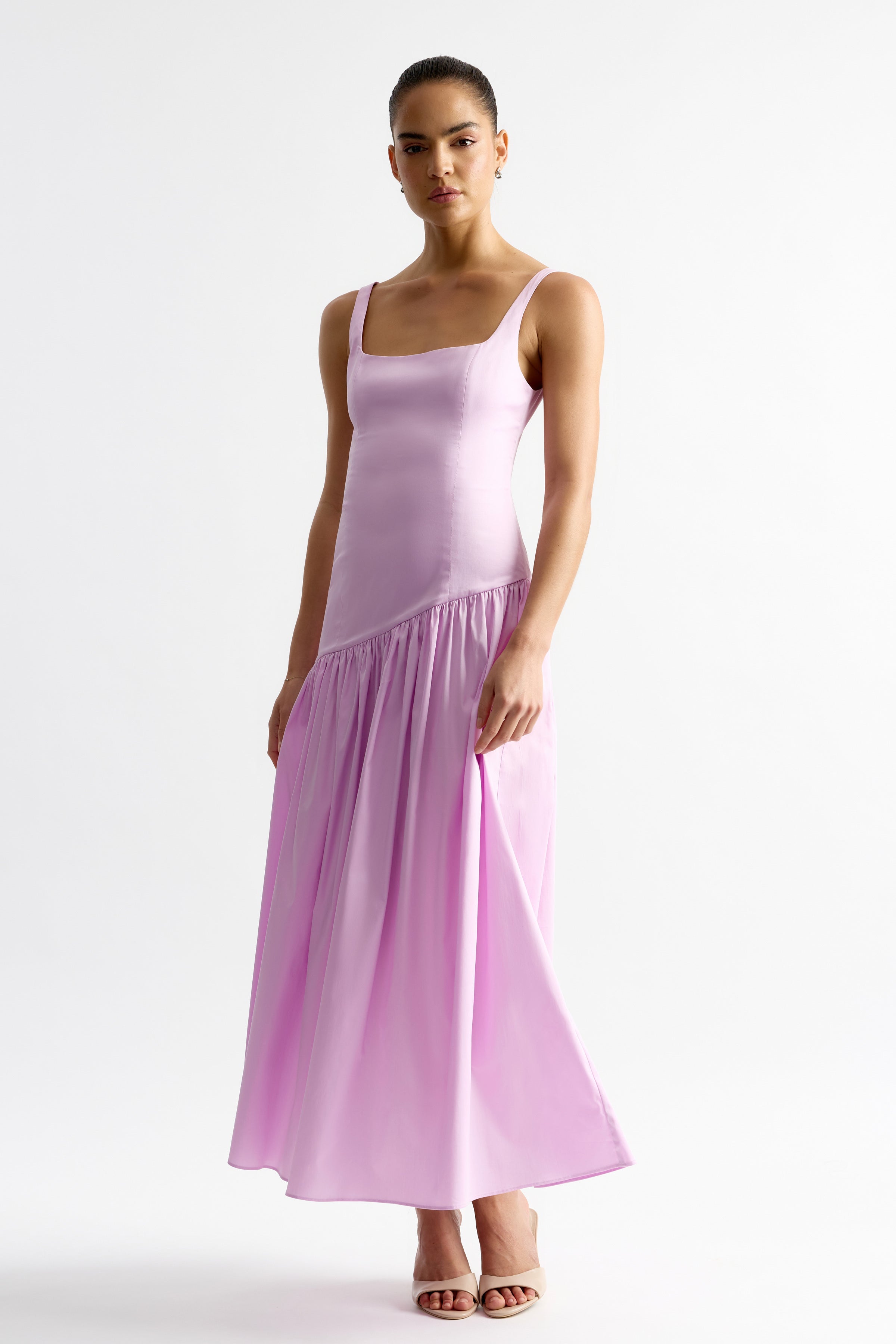 lilac formal midi dress Casey Frosted Lilac Midi Dress