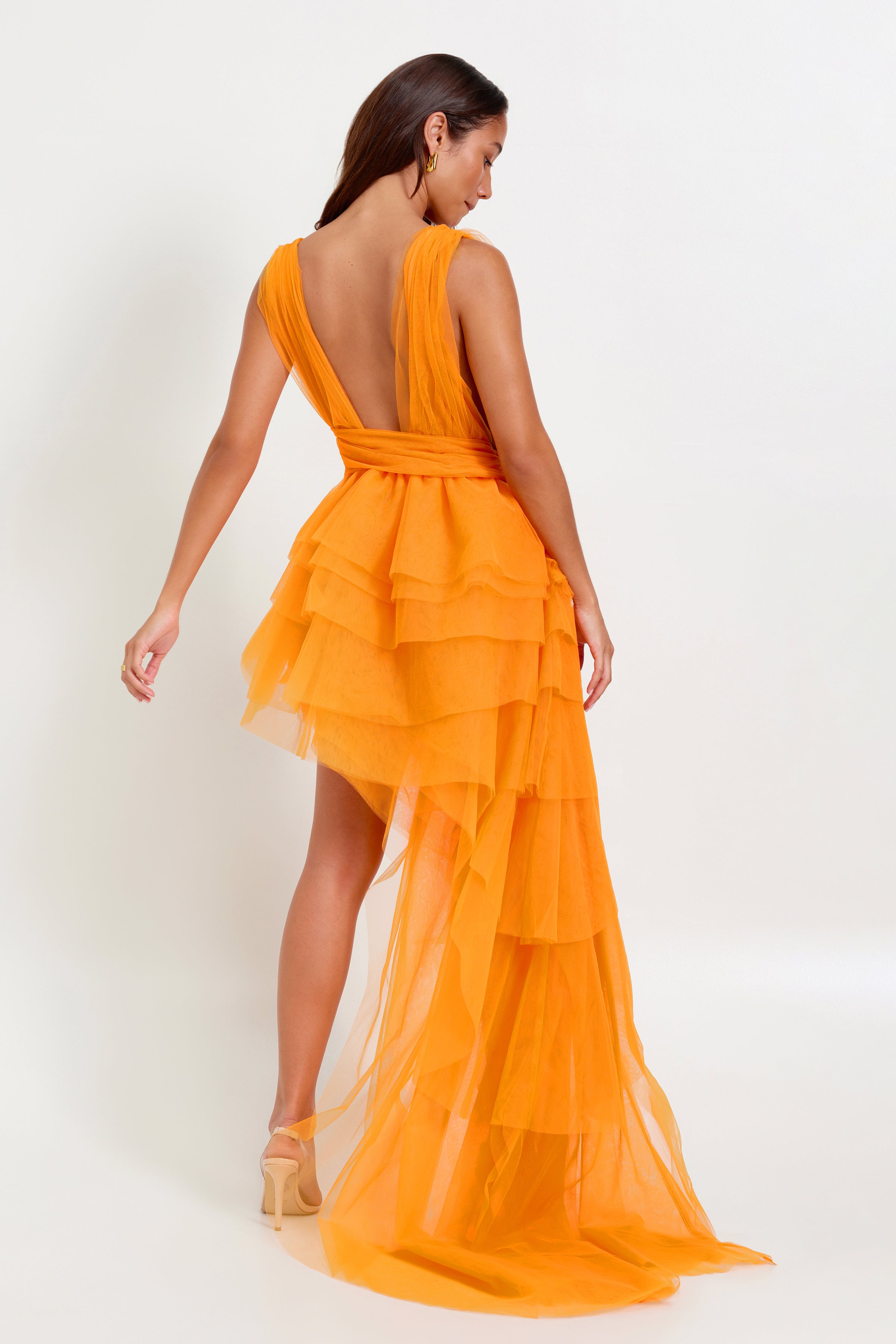mango asymmetrical ruffle dress Lola Dress by Studio Lexi – Dramatic Tulle Cocktail Dress