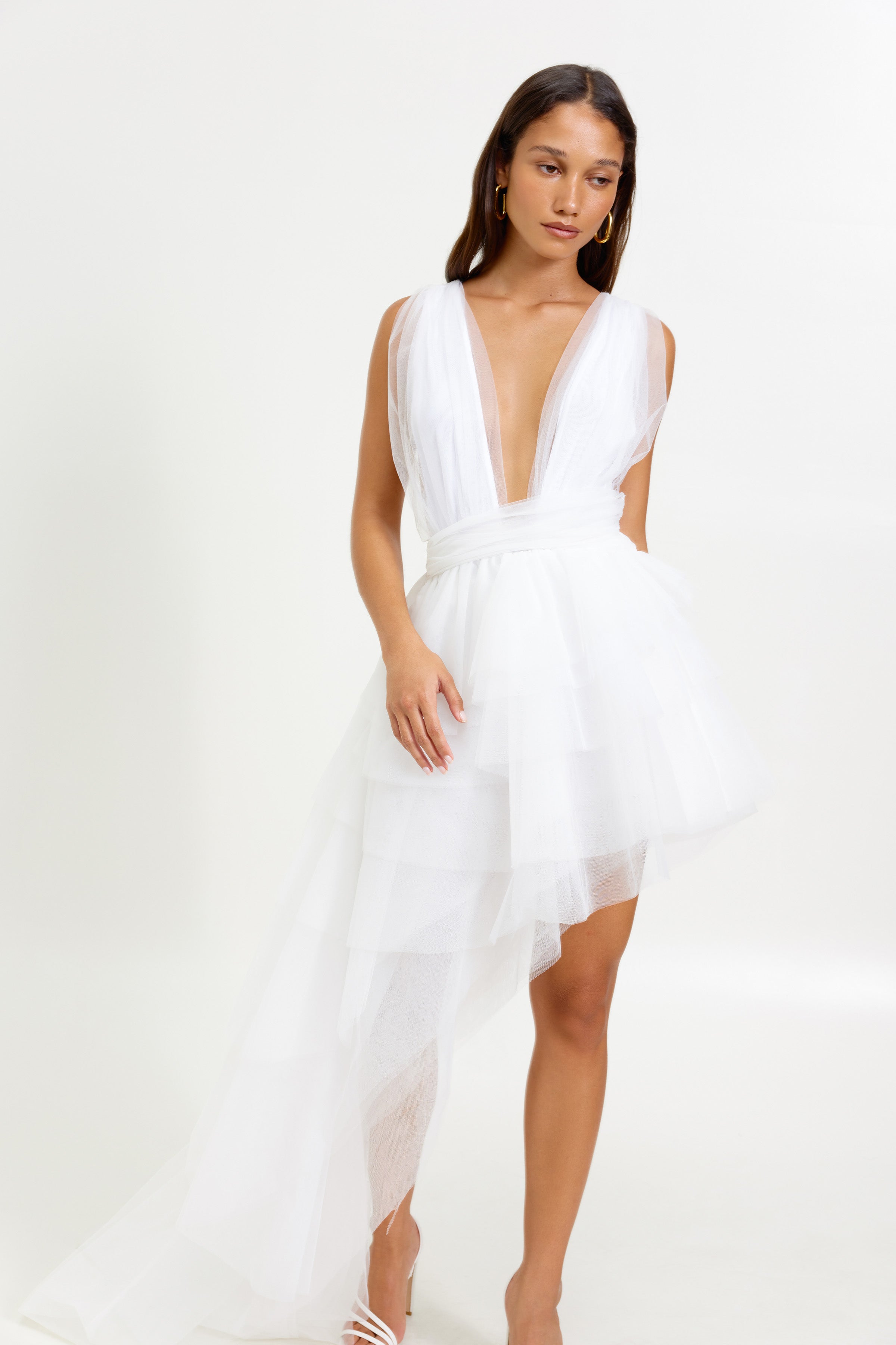 Lola Dress – Dramatic Tulle Mini with Floor-Length Train – Studio Lexi