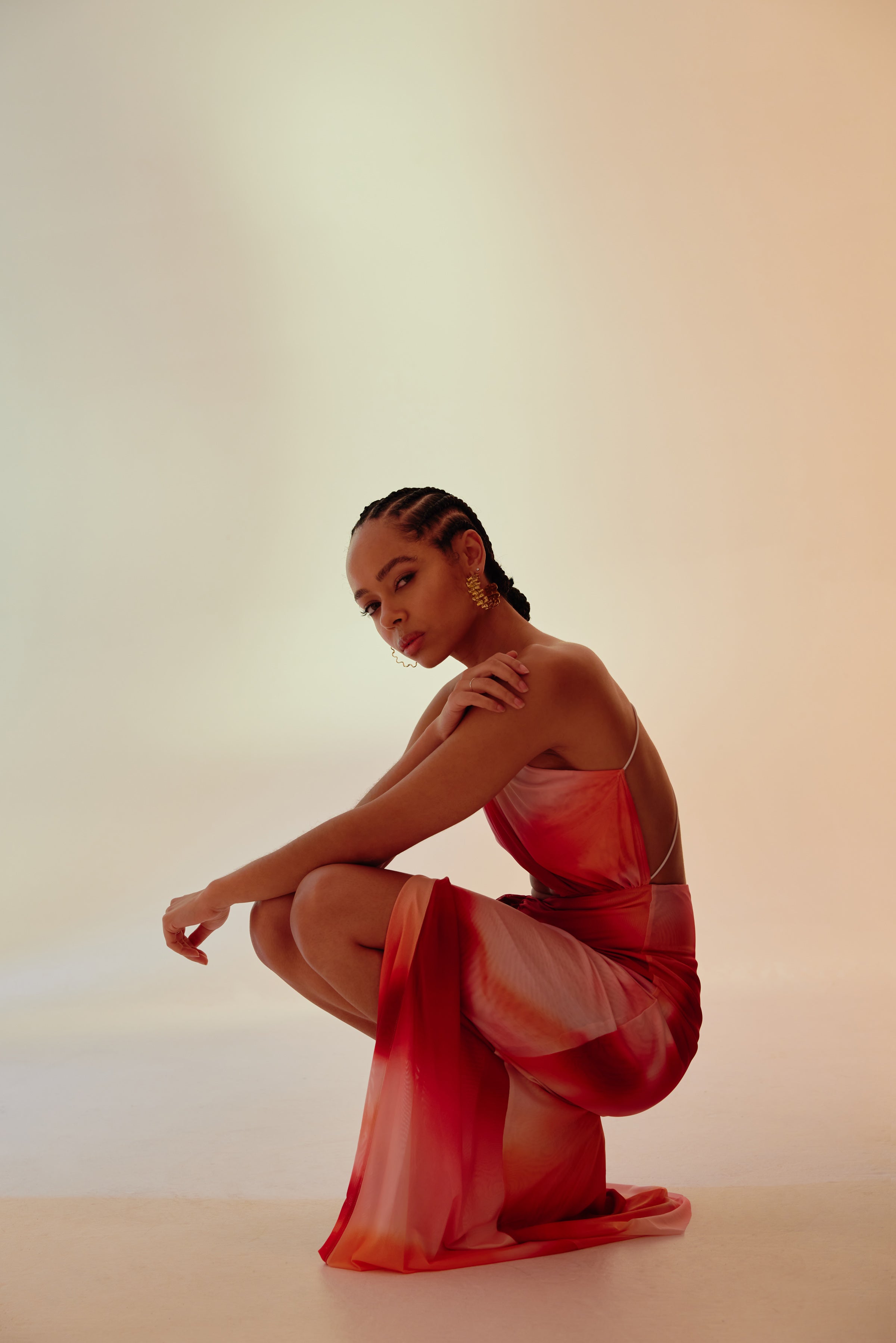 Zaniah Dress - Fuchsia Liquify Print