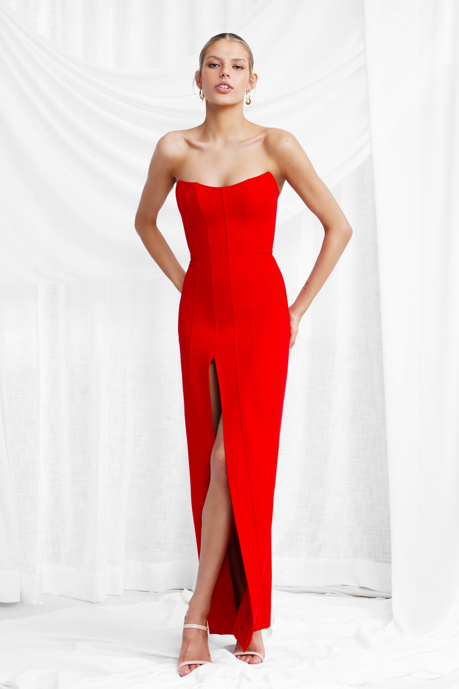 Studio Lexi Leyla Maxi Dress - Red - US 4 (S) Studio Lexi Leyla Maxi Dress - Red - US 4 (S)