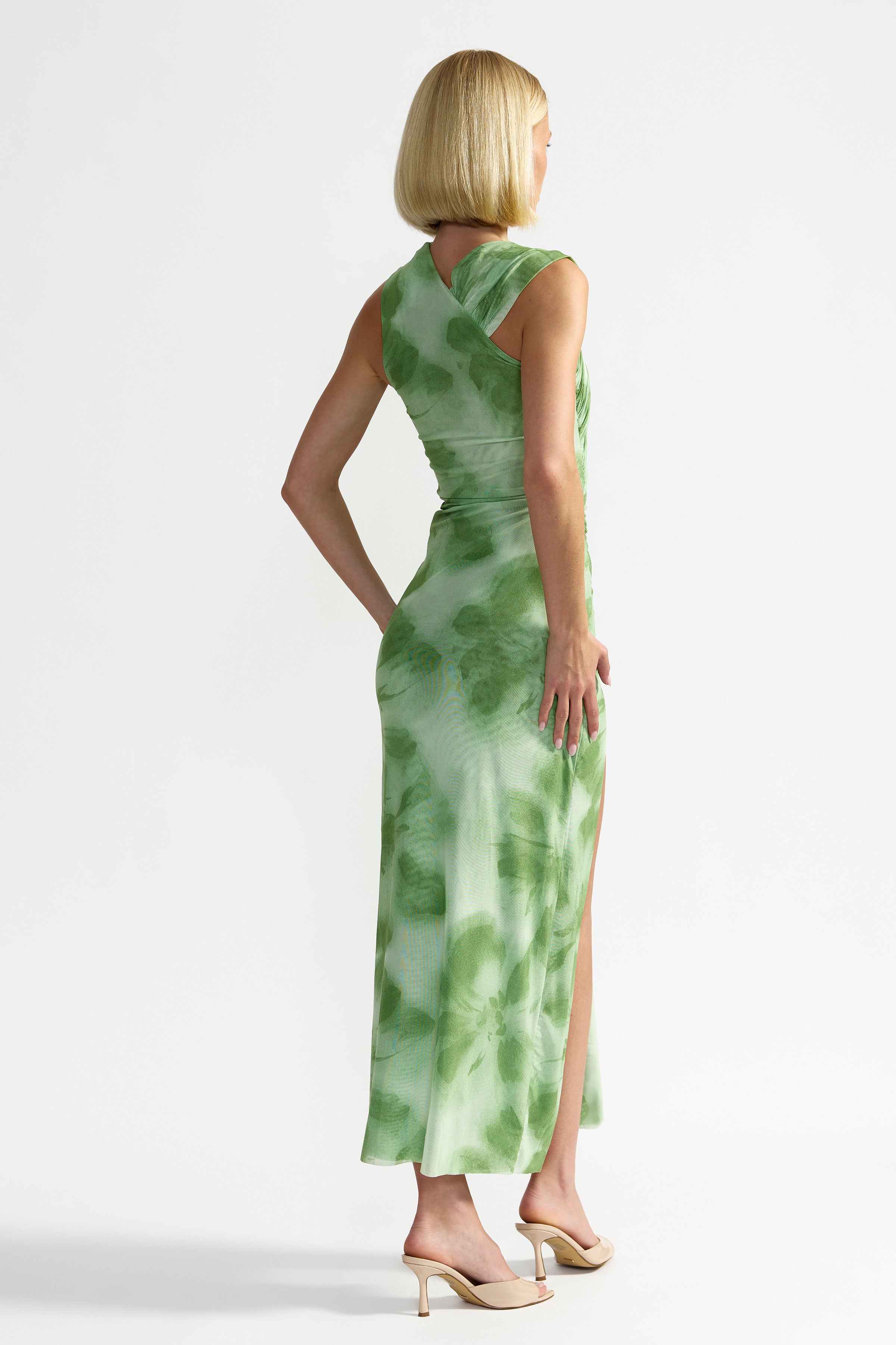 Henry Dress - Green Hibiscus Print