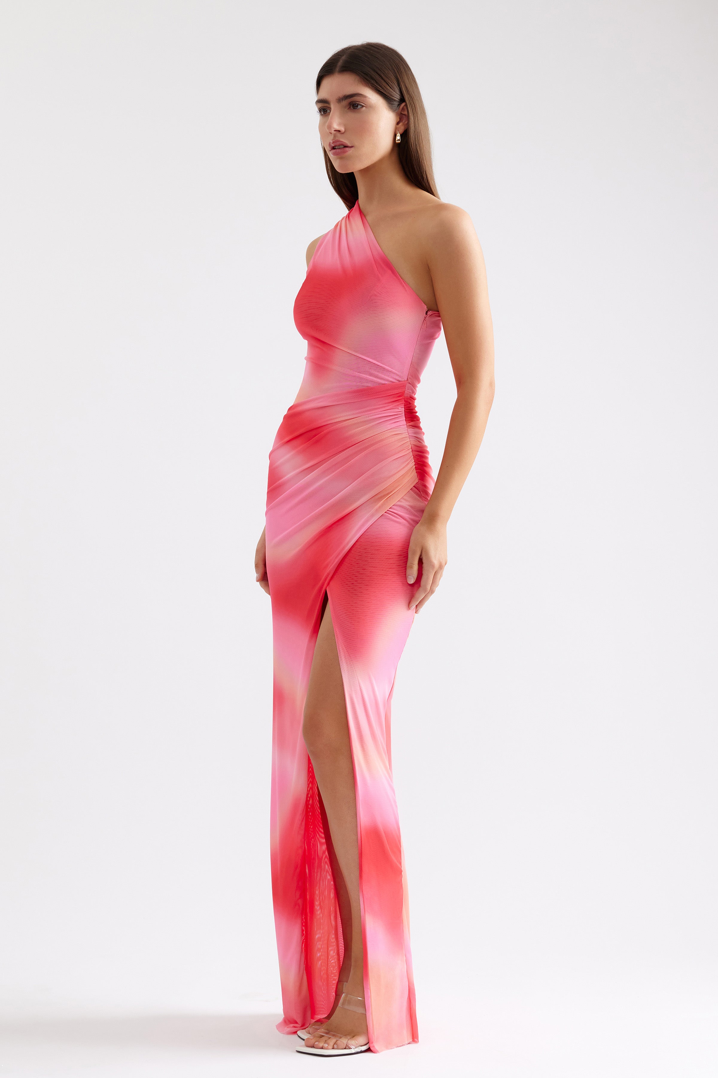 Viola Dress - Pink Marble Print