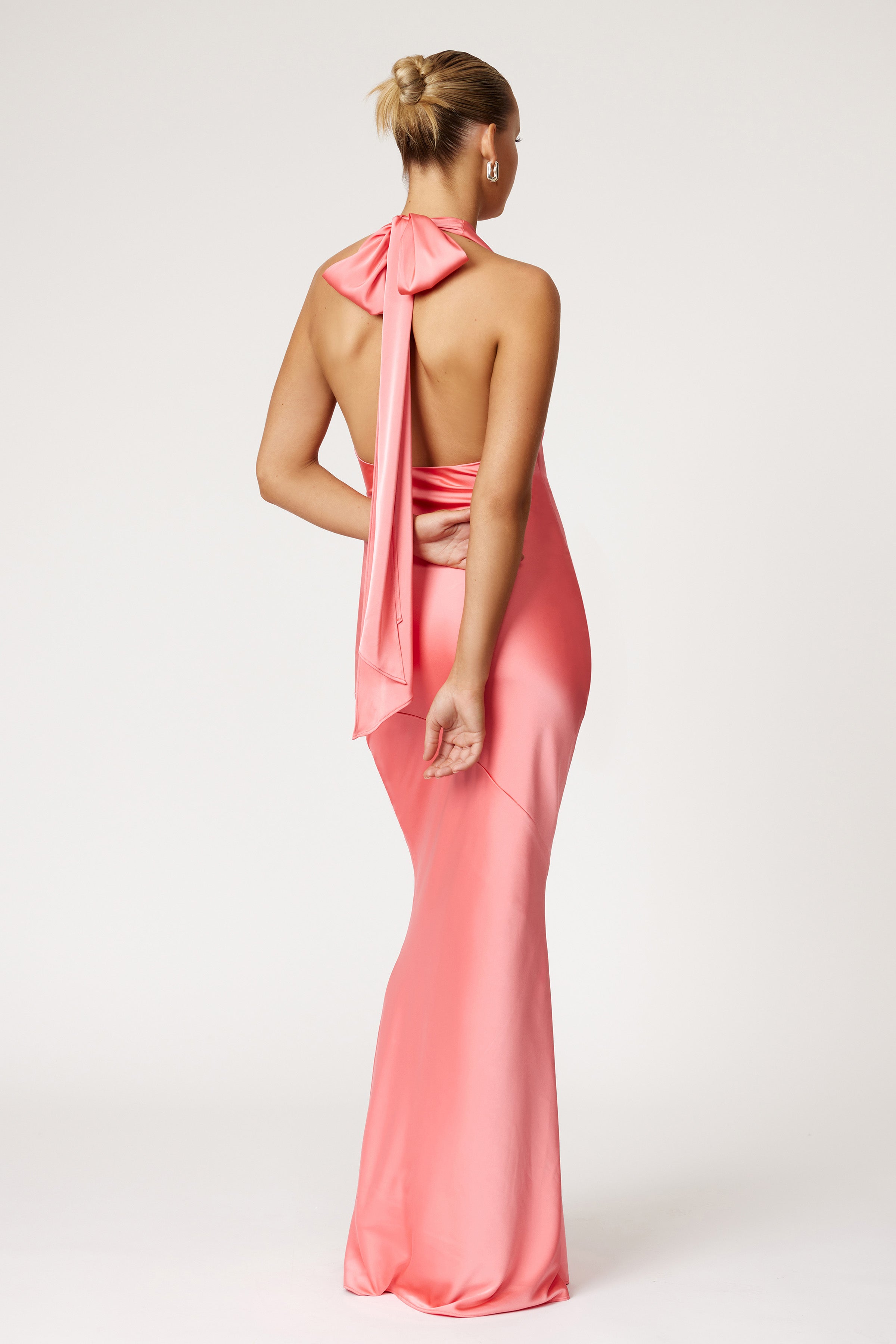 Amalia Dress Watermelon Halter Neck Mermaid Gown | Studio Lexi Amalia Dress Watermelon Halter Neck Mermaid Gown | Studio Lexi