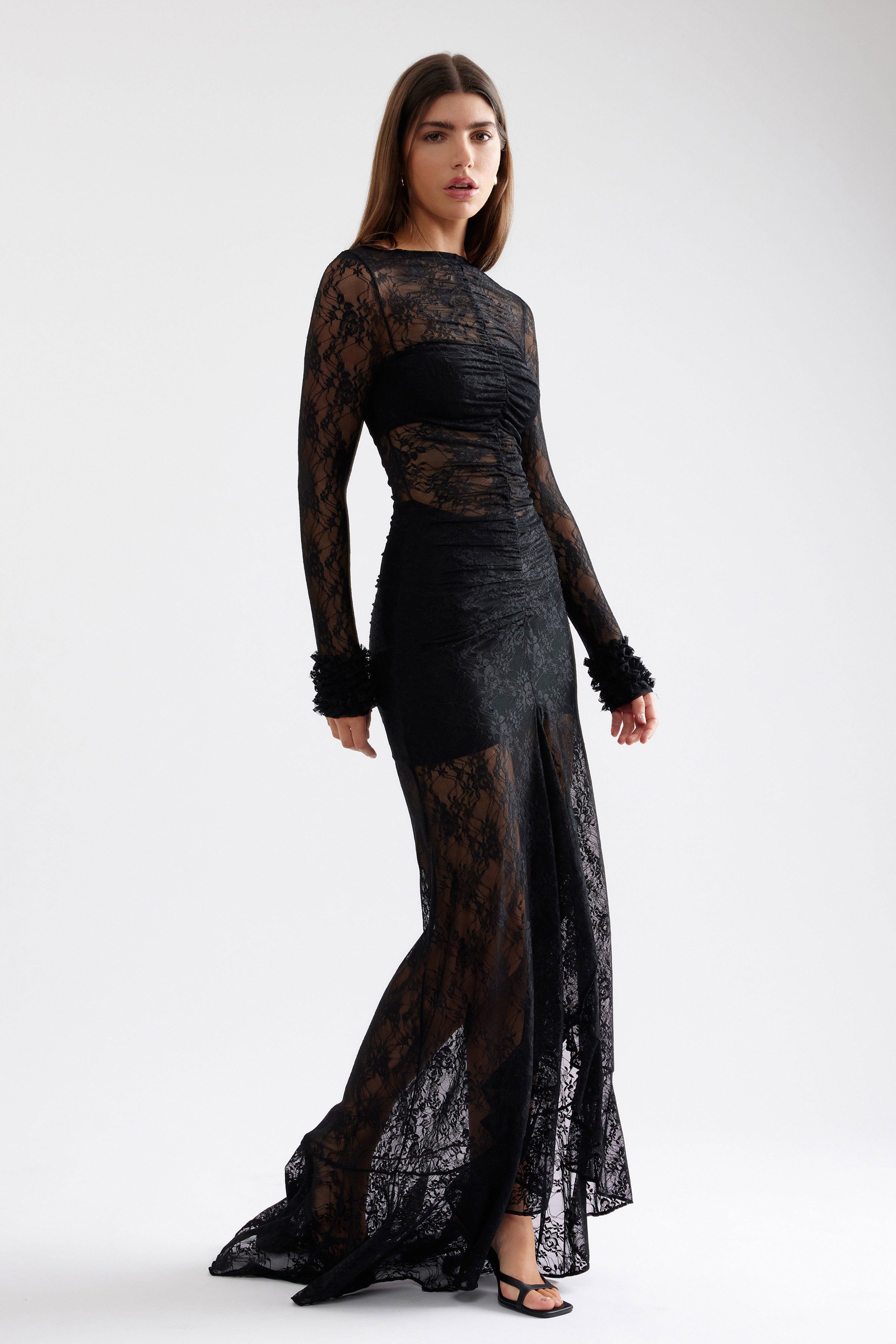 Evelyn Lace Maxi Dress Long Sleeve Black | Studio Lexi Evelyn Lace Maxi Dress Long Sleeve Black | Studio Lexi