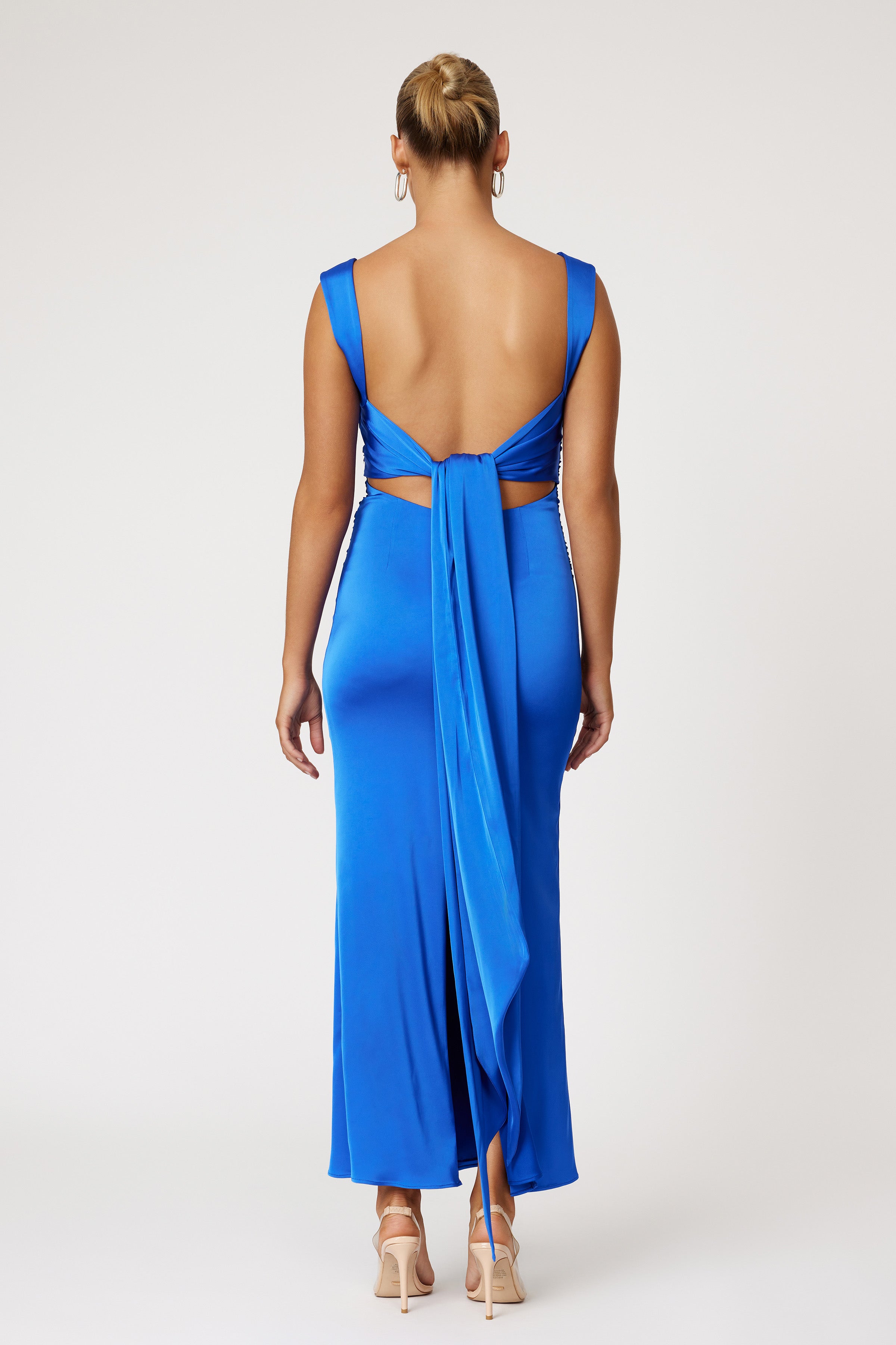 Luca Dress Cobalt Mermaid Midi with Back Sash | Studio Lexi Luca Dress Cobalt Mermaid Midi with Back Sash | Studio Lexi