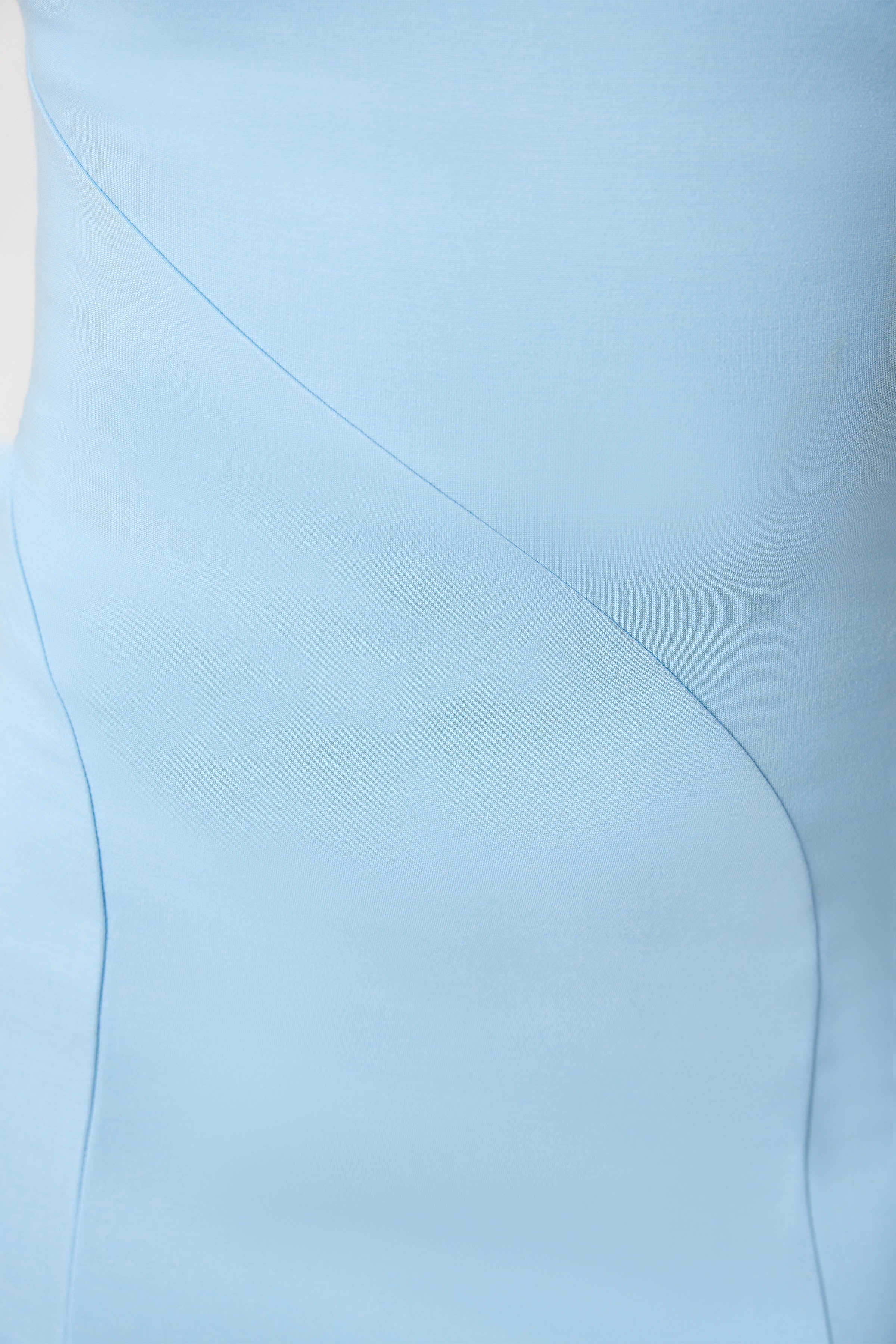 Mara Dress fitted soft fabric in sky blue with curved seam detail for cocktail and formal occasions by Studio Lexi