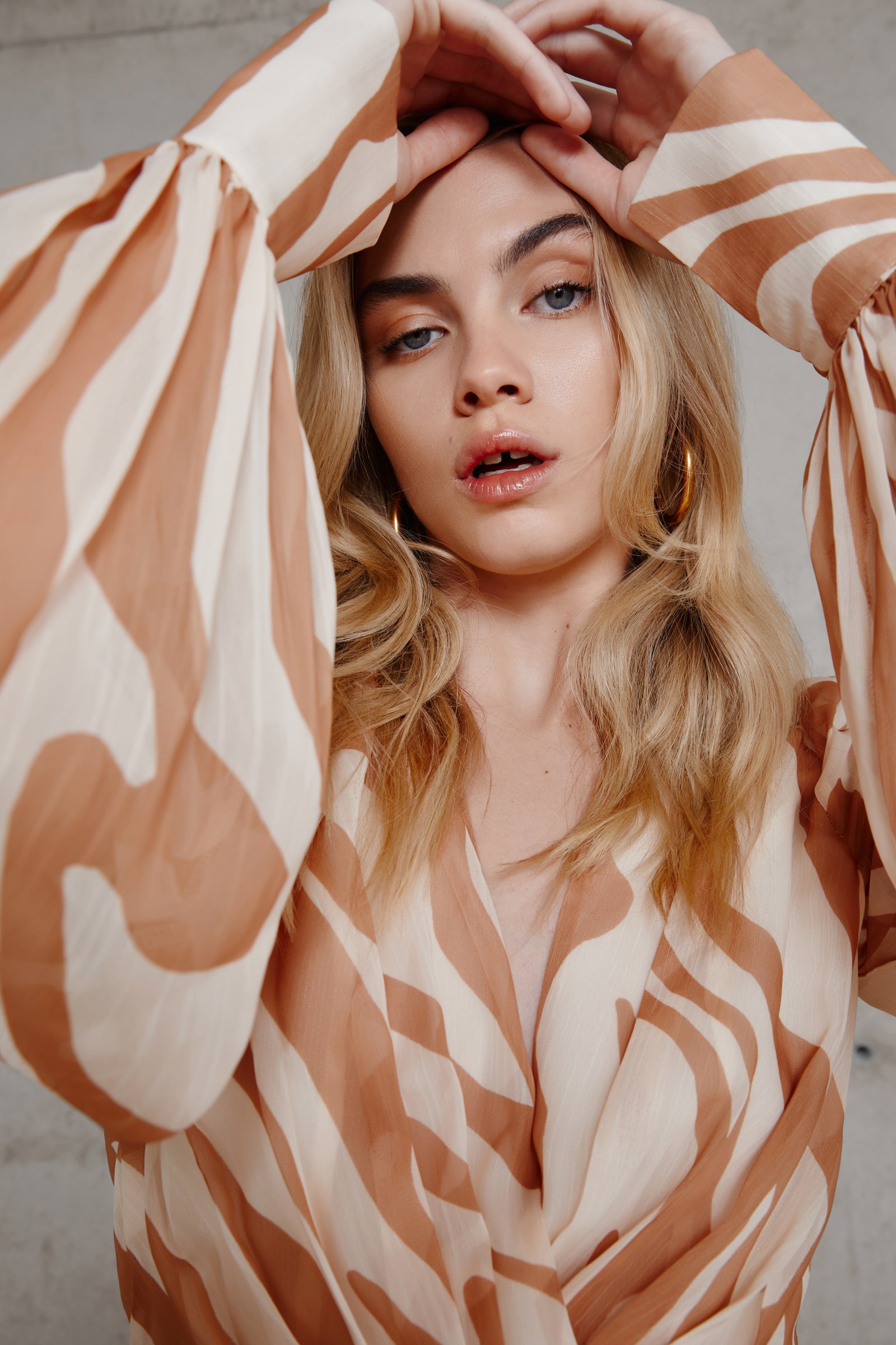 Naya Print Dress - Caramel/Sand