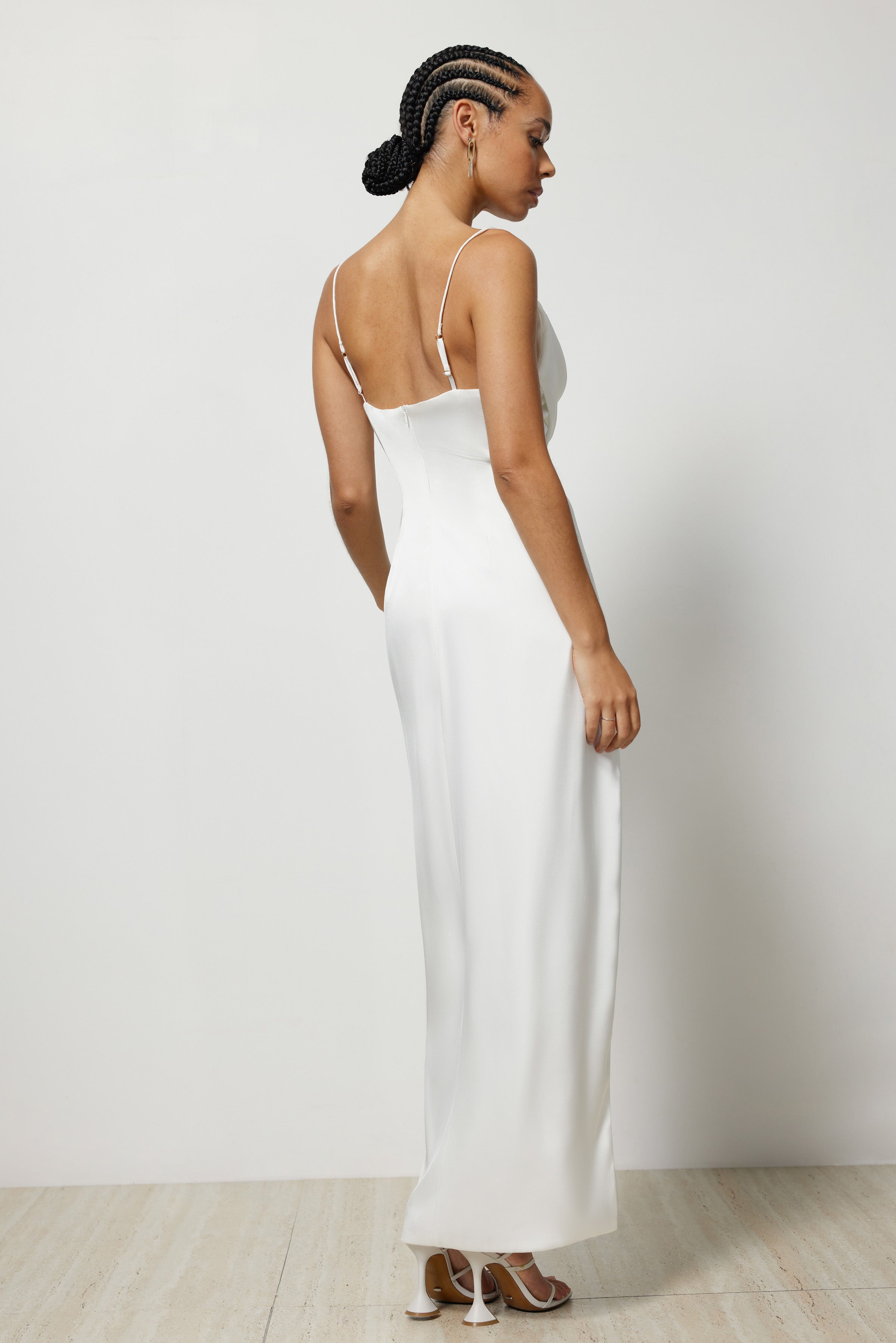 mila dress Nana Jacqueline | Fur shoulder short sleeves Lights up summer vacation in